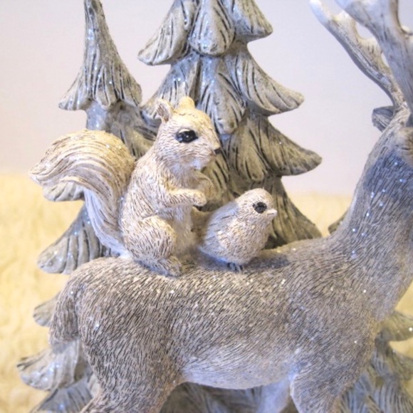 Deer Figurine w/Squirrel and Bird - Picture 3 of 6